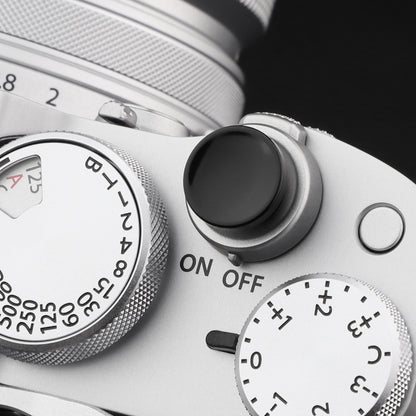 Haoge Metall-Auslöseknopf für Nikon ZF Kameras, Fujifilm GFX100RF XE4 X-E5 X-T5 X-T4 X-T3 X-T50 X-T30II X-T30 X-Pro2 X-Pro3 X100T X100F X100V X100VI und Leica M1 M2 M3 M6 M7 M8 M9 M10 ME MP M9-P MA Q3 Q3-43 D-LUX 8, konkave Oberfläche, schwarz