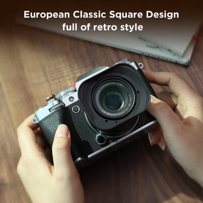 Haoge LH-X35 Square Metal Lens Hood Shade for Fuji Fujifilm XF 35mm f/2 R WR and XF 23mm f/2 R WR XC35mm F2 lens