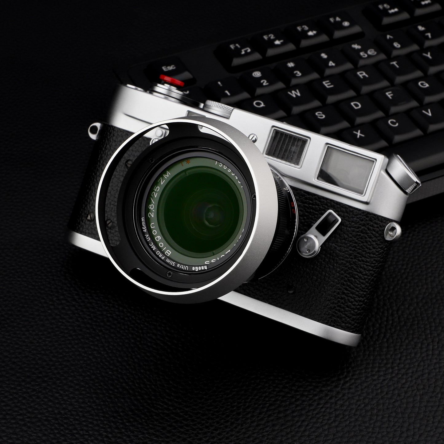 Haoge LH-ZV12 Round Metal Lens Hood for Carl Zeiss C Biogon T* 2.8/28 28mm f2.8 ZM, C Sonnar 1.5/50 50mm f1.5 ZM Lens silver