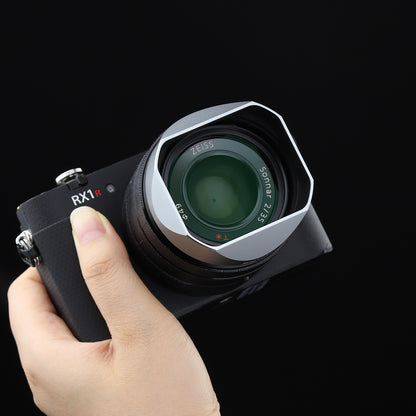 Haoge Metal Square Lens Hood for Sony RX1RIII/RX1RM3/RX1M2/RX1 Camera and Sony FE 40mm F2.5 G FE 50mm F2.5 G FE 24mm F2.8 G Lens Shade on A7CII A7CR A7R4 Camera Bayonet  Mount
