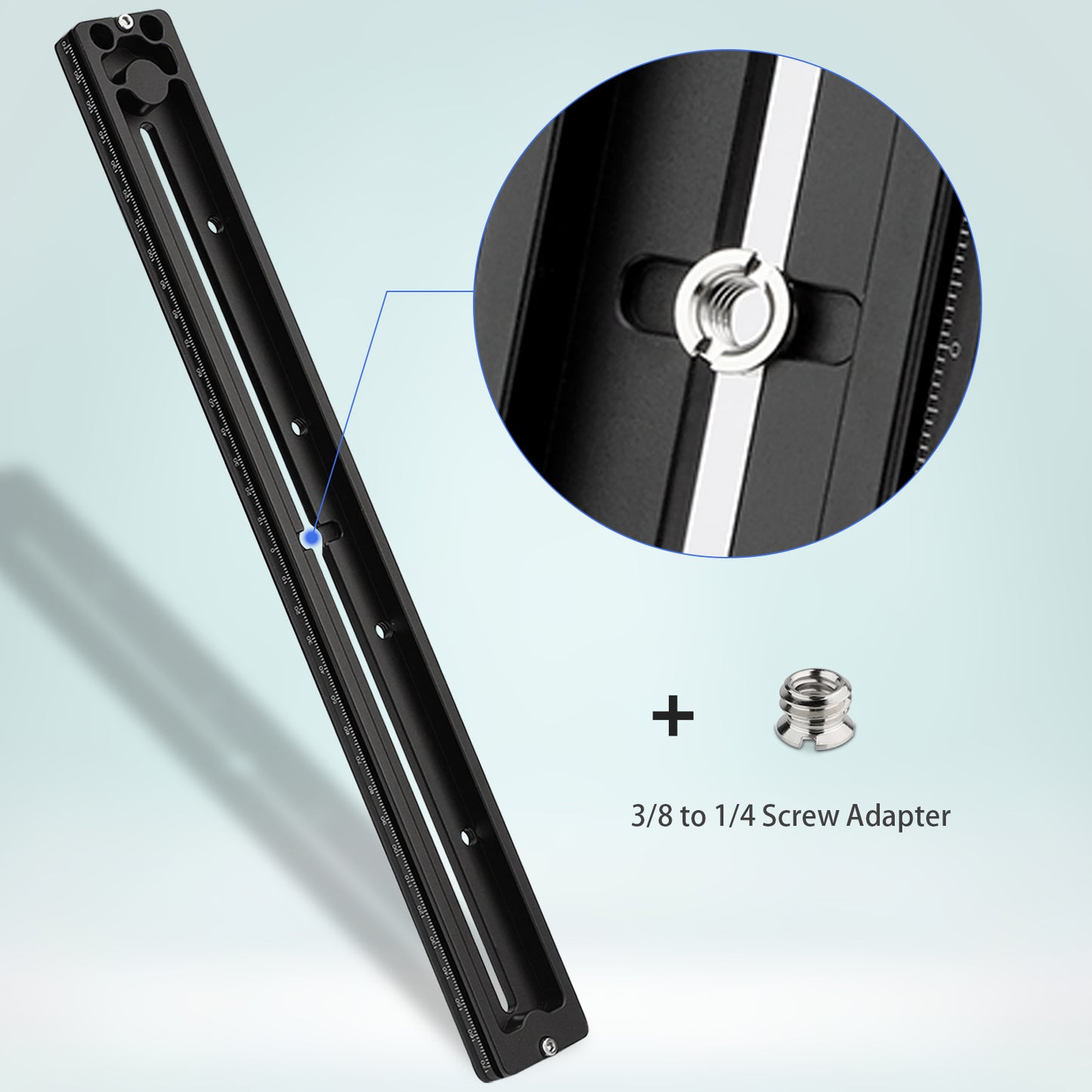 Haoge HQR-350 350mm Multi-purpose Dual Dovetail Long Quick Release Extender Rail Sliding Plate for Camera Tripod Ballhead Clamp fit Benro Arca Swiss Sunwayfoto