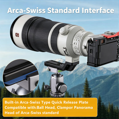 Haoge Lens Collar Replacement Foot for Sony FE 100-400mm F4.5 GM OSS Lens built-in Arca Type Quick Release Base Support Plate LF-S140