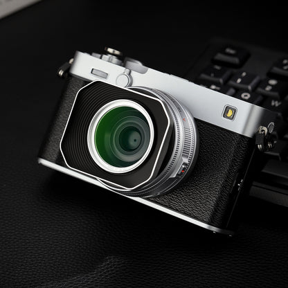 Haoge Square Metal Lens Hood for Leica Summicron M 35mm f2 M 28mm f2.8, for Voigtlander 35mm f2 1.5 Lens with Cap Silver
