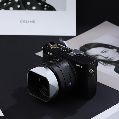 Haoge Metal Square Lens Hood for Sony RX1RIII/RX1RM3/RX1M2/RX1 Camera and Sony FE 40mm F2.5 G FE 50mm F2.5 G FE 24mm F2.8 G Lens Shade on A7CII A7CR A7R4 Camera Bayonet  Mount