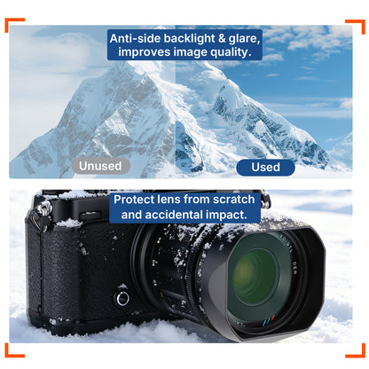 Haoge Square Metal Lens Hood for Voigtlander APO-LANTHAR 35mm F2 II ASPH,APO-LANTHAR 50mm F2 II Aspherical,APO-LANTHAR 28mm F2 for Nikon Z-mount Lens LH-35AAZ