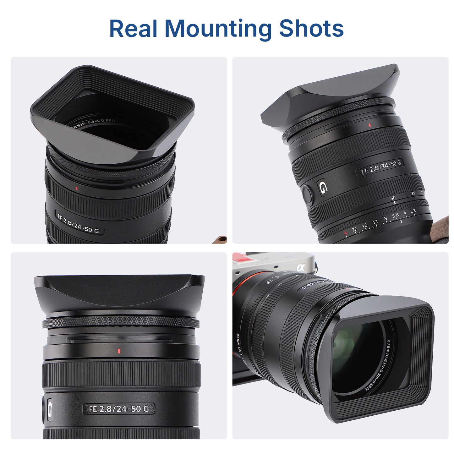 Haoge 72mm Square Metal Screw-in Mount Lens Hood Shade with Cap for 72mm Canon Nikon Sony Leica Leitz Carl Zeiss Voigtlander Nikkor Panasonic Fujifilm Olympus Lens and Other 72mm Filter Thread Lens
