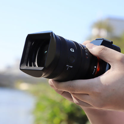Haoge LH-E245 Bayonet Square Metal Lens Hood Shade with Cap for Sony FE 24-50mm F2.8 G SEL2450G Lens