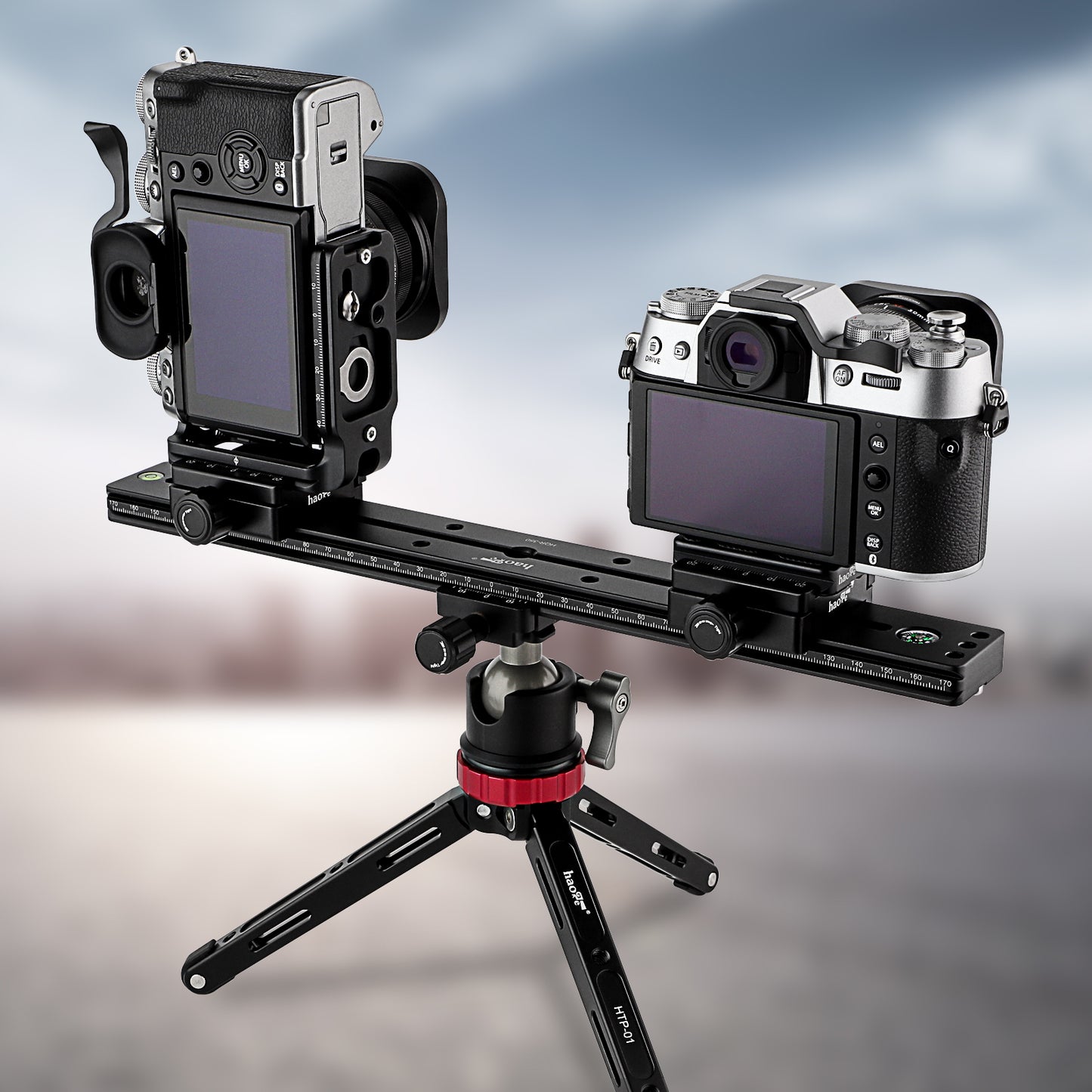 Haoge HQR-350 350mm Multi-purpose Dual Dovetail Long Quick Release Extender Rail Sliding Plate for Camera Tripod Ballhead Clamp fit Benro Arca Swiss Sunwayfoto