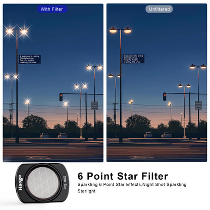 Haoge Magnetic 6 Star Light Filter for DJI Osmo Pocket 4 3 Action Camera 6 Lines Star light Twinkle Starburst Sparkling Effect Multi-Coated Lens Filters
