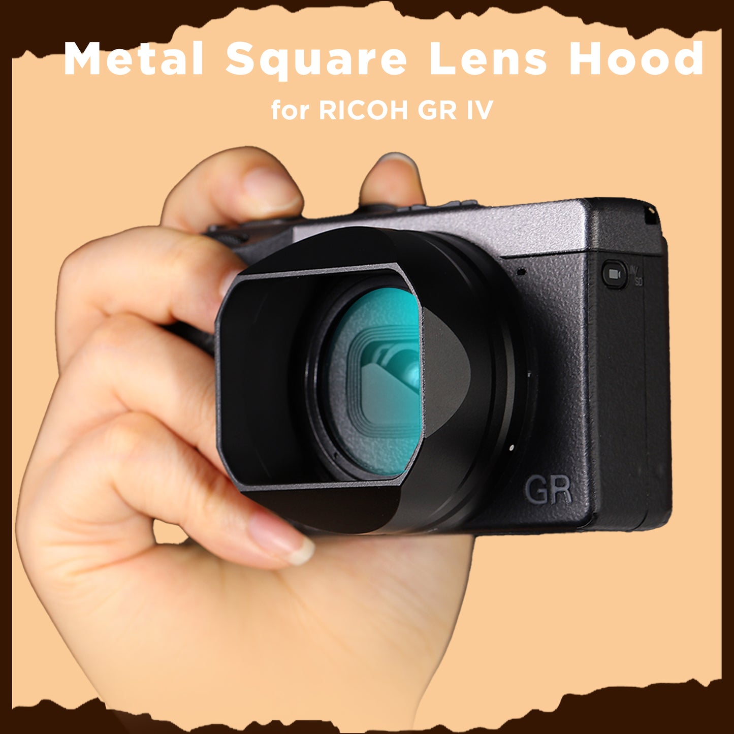 Haoge Metal Square Lens Hoods for RICOH GRIV GR4 Camera Accessories LH-GR4