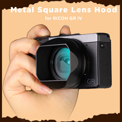 Haoge Metal Square Lens Hoods for RICOH GRIV GR4 Camera Accessories LH-GR4