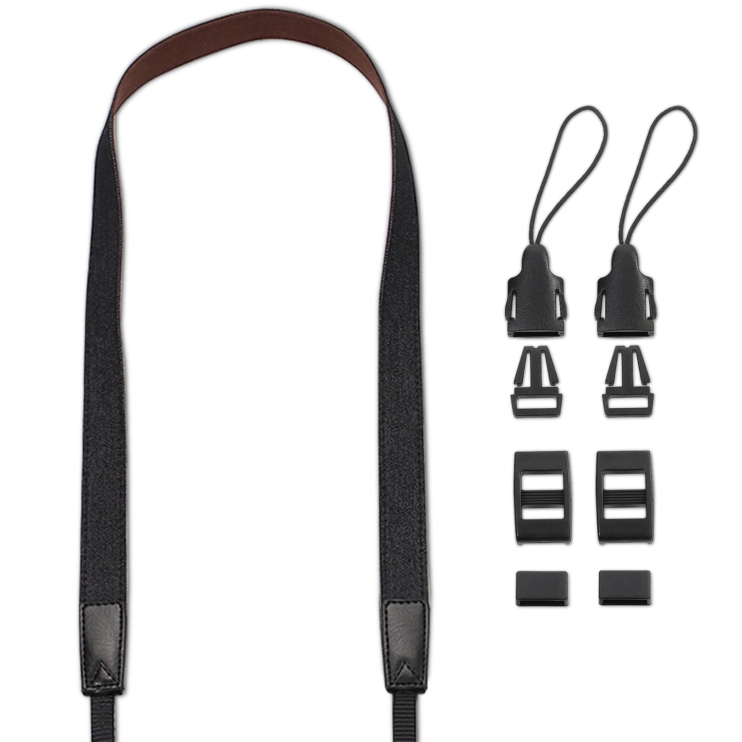 Haoge Camera Canvas Thin Strap Neck Shoulder  for Binoculars,monoculars,Mirrorless or DSLR Camera,Rangefinders Tools,Bags,Adjustable long Cotton Strap (Black）