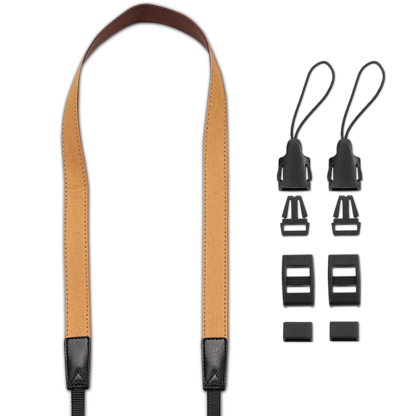 Haoge Camera Canvas Thin Strap Neck Shoulder  for Binoculars,monoculars,Mirrorless or DSLR Camera,Rangefinders Tools,Bags,Adjustable long Cotton Strap (Brown）