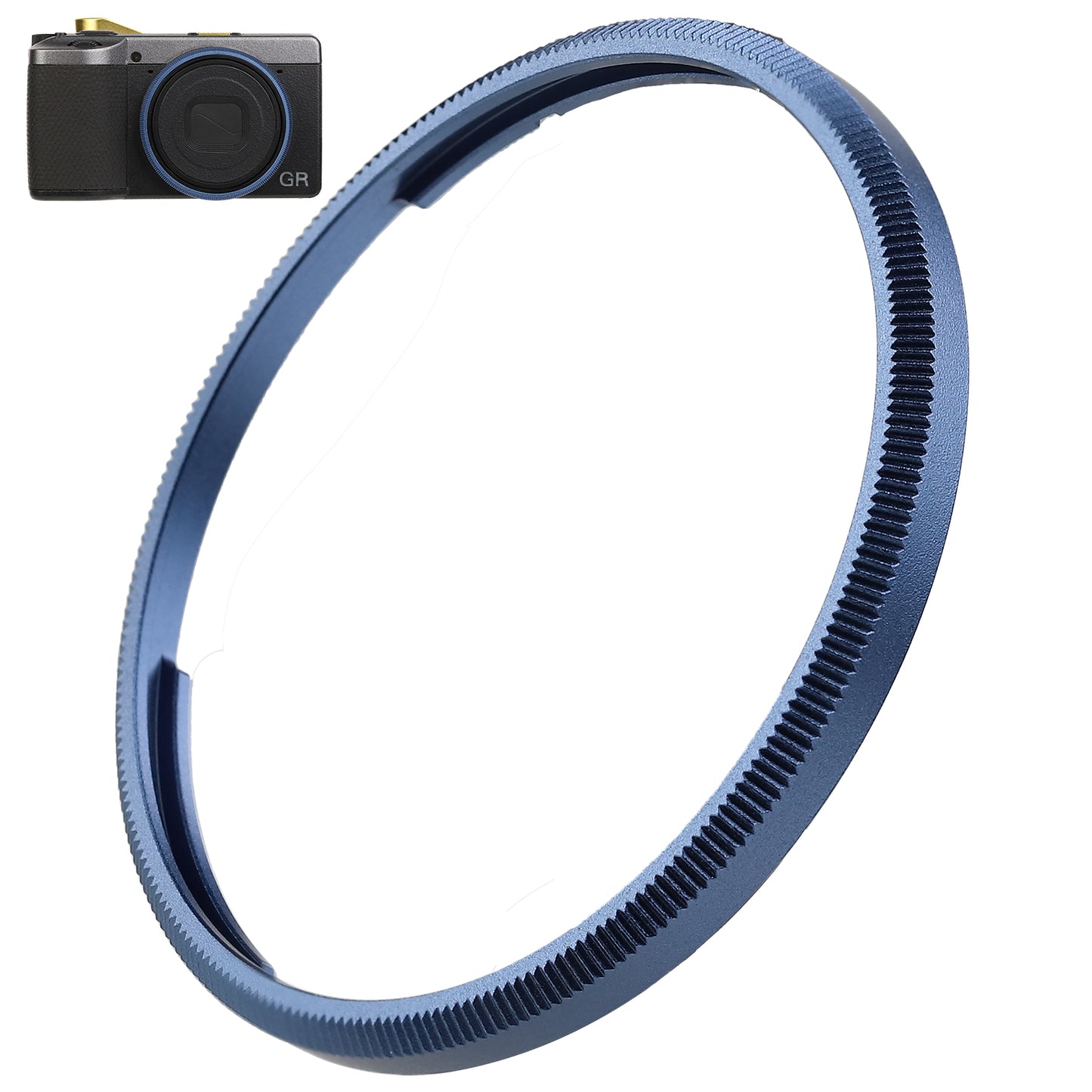 Haoge RRC-GR4-Blue Metal Decorate Ring Cap for RICOH GR IV Camera replaces GN-3