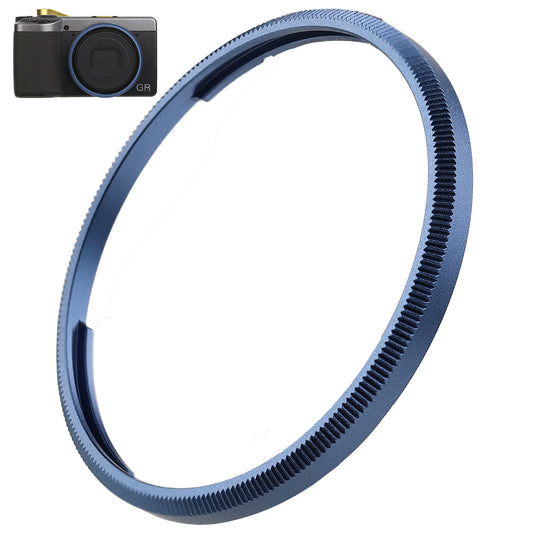 Haoge RRC-GR4-Blue Metal Decorate Ring Cap for RICOH GR IV Camera replaces GN-3