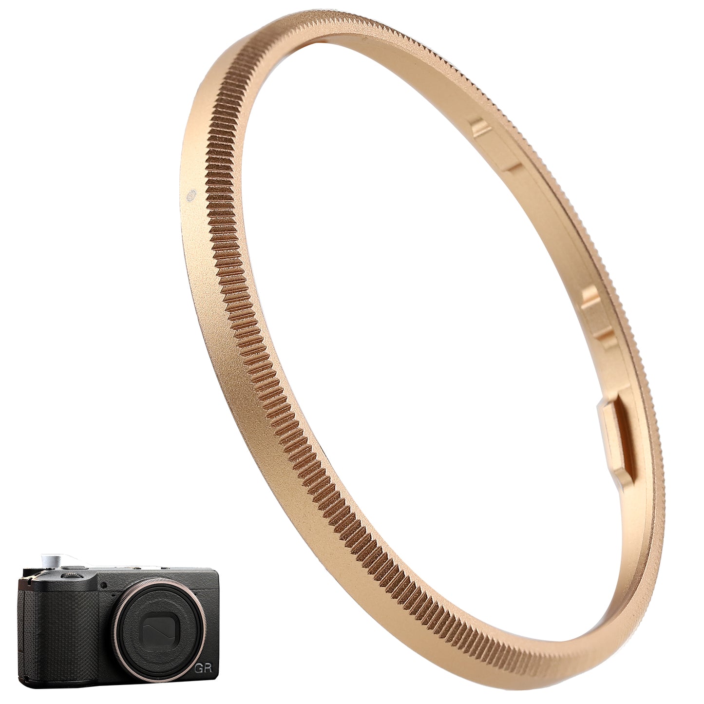 Haoge RRC-GR4-Rose gold Metal Decorate Ring Cap for RICOH GR IV Camera replaces GN-3