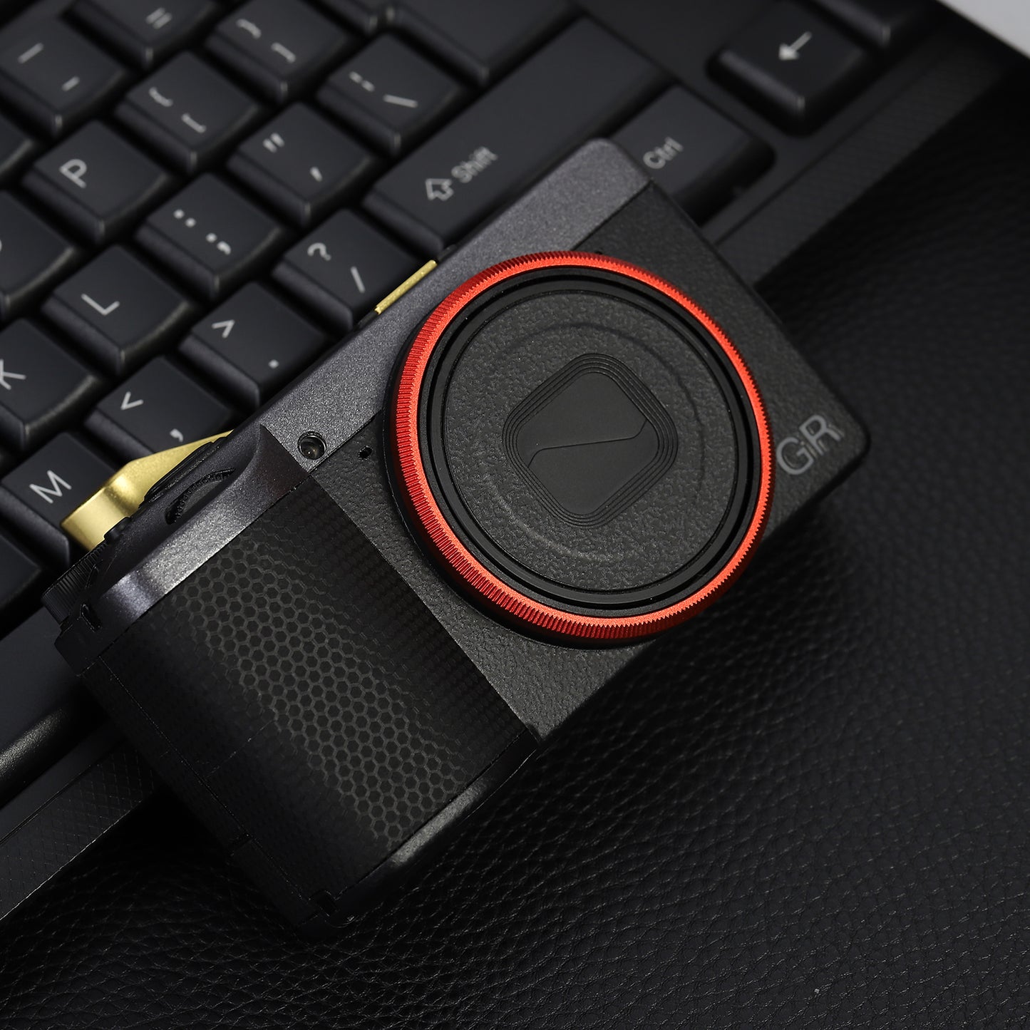 Haoge RRC-GR4-Red Metal Decorate Ring Cap for RICOH GR IV Camera replaces GN-3