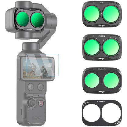 Haoge Magnetic Filter Kit for DJI Osmo Pocket 4 Pro (4P),Includes CPL Polarizer,Black Mist 1/4Filter,Variable ND Filter ND2-32,3-Pack