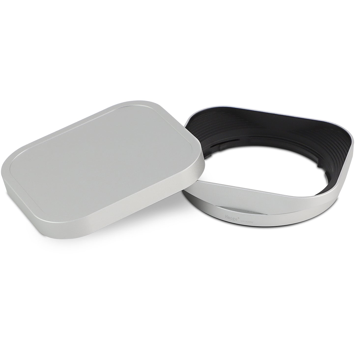 Haoge Silver Metal Square Lens Hood for Fujifilm XF 33mm F1.4 R WR Lens, Fuji XF 16-50mm,Fuji XF 23mm f/1.4 R LM WR lens Hood Shade Bayonet Mount