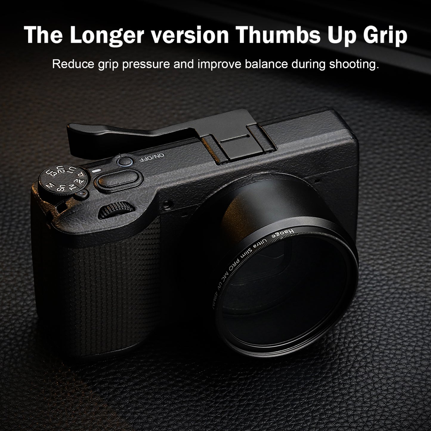 Haoge Metal Thumb Up Rest Hand Grip for RICOH GRIV GR4 GRIIIX GR3X HDF GRIII GR3 HDF Camera Accessories Black Hot Shoe Thumb Up THB-GR4LB