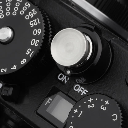 Haoge Metal Shutter Release Button for for Nikon ZF,Fujifilm GFX100RF X-M5 XE4 X-E3 X-T5 X-T4 X-T50 X-T30II/III X-Pro2 X-Pro3 X100T X100S X100F X100V X100VI and Leica M1 M2 M3 M6 M7 M8 M9 M10 M-E M-P M9-P M-A Q3 Q3-43 D-LUX 8 Concave Surface Silver