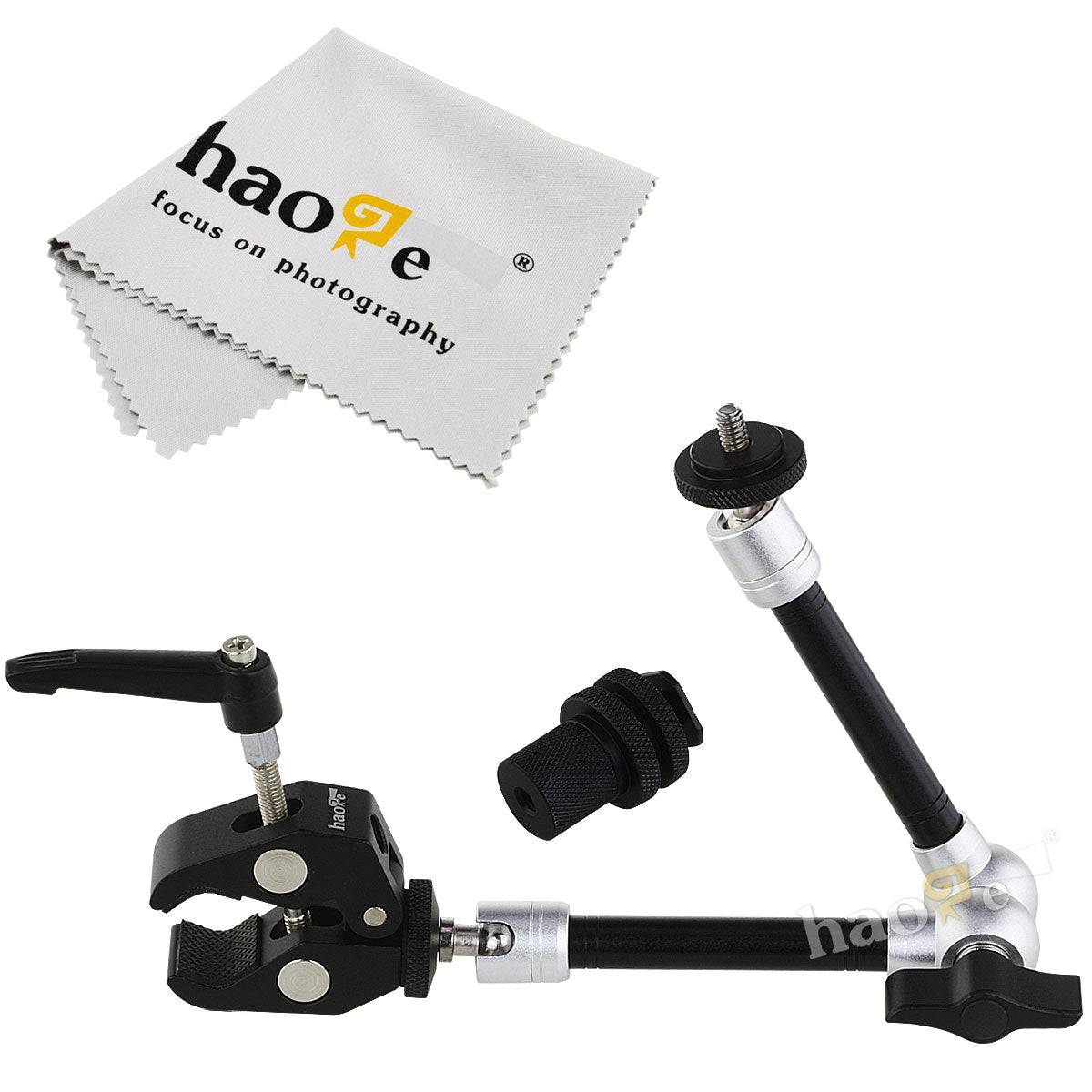 Haoge 11 inch Articulating Friction Magic Arm with Small Clamp Crab Pliers Clip for HDMI LCD Monitor LED Light DSLR Camera Video Tripod