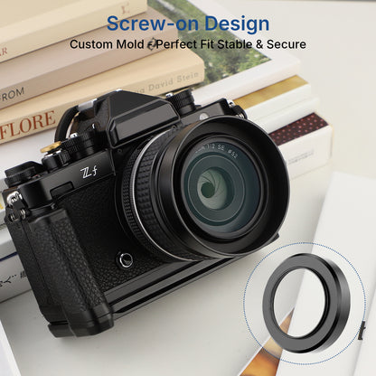Haoge Metal Lens Hood for Nikon NIKKOR Z 40mm f/2, Z 28mm f/2.8, Z 28mm f/2.8 (SE) ,Z 26mm f2.8,Z DX MC 35mm f1.7 Lens, Screw Hood, Compatible with 52mm UV Filters and 52mm Lens Cap