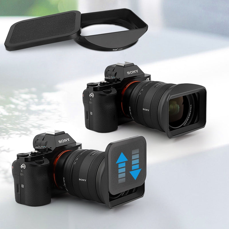 Haoge Plastic Lens Hood On Front Cap Cover for Haoge LH-X18 LH-E245 LH-B72T LH-B77T LH-G65 LH-S85B LH-S20B LH-S24B LH-S27B Lens Hood