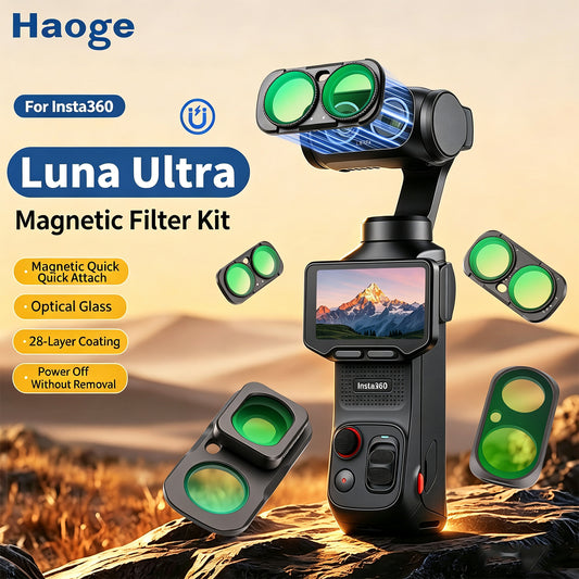 Haoge for Insta360 Luna Ultra Magnetic Lens Filter UV CPL ND2-32 1/4 Black Mist LPR Night Filter Wide-Angle Lens Vlog Filter Camera Accessories