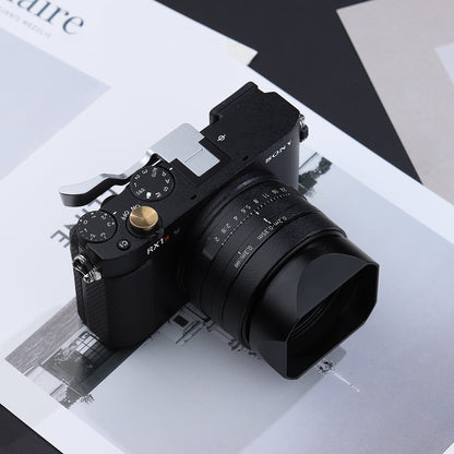 Haoge Metal Square Lens Hood for Sony RX1RIII/RX1RM3/RX1M2/RX1 Camera and Sony FE 40mm F2.5 G FE 50mm F2.5 G FE 24mm F2.8 G Lens Shade on A7CII A7CR A7R4 Camera Bayonet  Mount