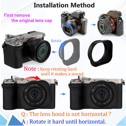 Haoge LH-RX1 Square Metal Bayonet Lens Hood Shade for Sony Cyber-shot DSC-RX1 / RX1R / RX1R II /DSC-RX1RM3/RX1R III/RX1R3 Camera