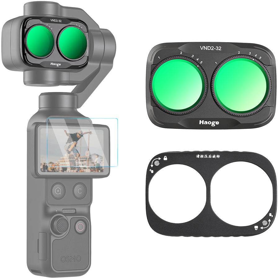 Haoge Magnetic Variable ND Filter ND2-32(1-5 Stops) for DJI Osmo Pocket 4 Pro (4P),VND 1-5
