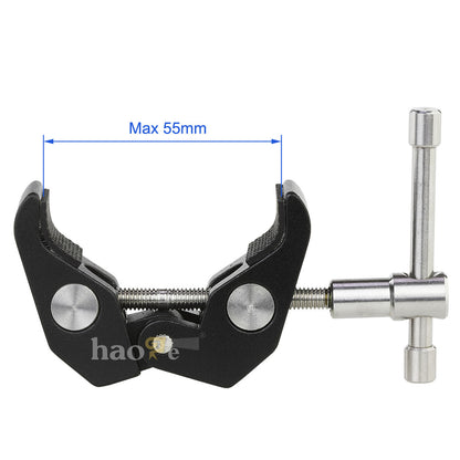 Haoge Large Super Clamp with 1/4" 3/8" Screw Thread for LCD Monitor DSLR Camera DV Tripod