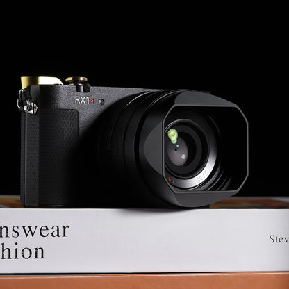 Haoge LH-S245N Bayonet Square Metal Lens Hood for Sony FE 50mm F2.5 G FE 40mm F2.5 G FE 24mm F2.8 G Lens,RX1/RX1R/RX1R II M2/RX1R III M3 Camera Shade with Cap