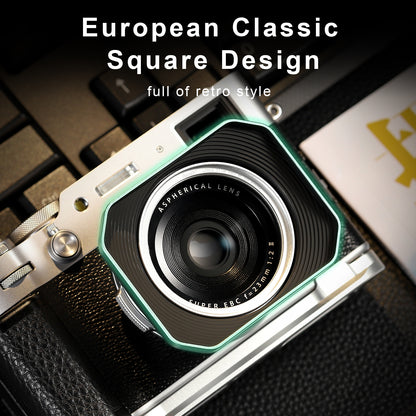 Haoge new version Square Metal Lens Hood for Fujifilm X100VI Fuji X100V X100F X100T X100S X70 Fuji Photo Camera Accessories with 49mm UV Filter Adapter Ring LH-X1006S Silver