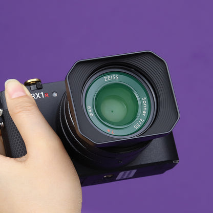 Haoge Metal Square Lens Hood for Sony FE 40mm F2.5 G FE 50mm F2.5 G FE 24mm F2.8 G Lens Shade on Sony A7CII A7CR A7R4 and Sony RX1RIII/RX1M2/RX1R/RX1 Camera Bayonet  Mount LH-S245G-N