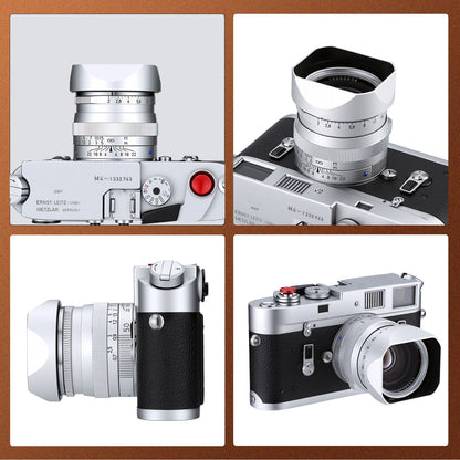 Haoge New Square Metal Lens Hood for Voigtlander Nokton 35mm f/1.4 II, 40mm f1.4 VM, 50mm f1.5 Aspherical II VM, 28mm f1.5,Carl Zeiss Biogon T* 2/35 35mm f2 ZM, C Biogon T* 2.8/35 35mm f2.8 ZM, Planar T* 2/50 50mm f2 ZM Lens with Metal Cap LH-ZV02-NS