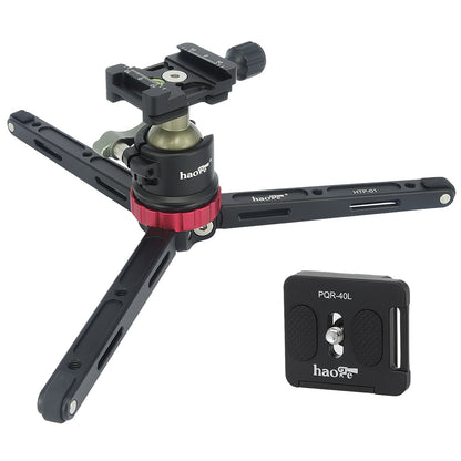 Haoge HTP-01 Table Top Tabletop Tripod Desktop Stand with Low Profile BallHead Ball Head and Quick Release Plate for DSLR Camcorder Digital Camera Low Angle Shot Macro Photography Max load 6.8kg 15lb