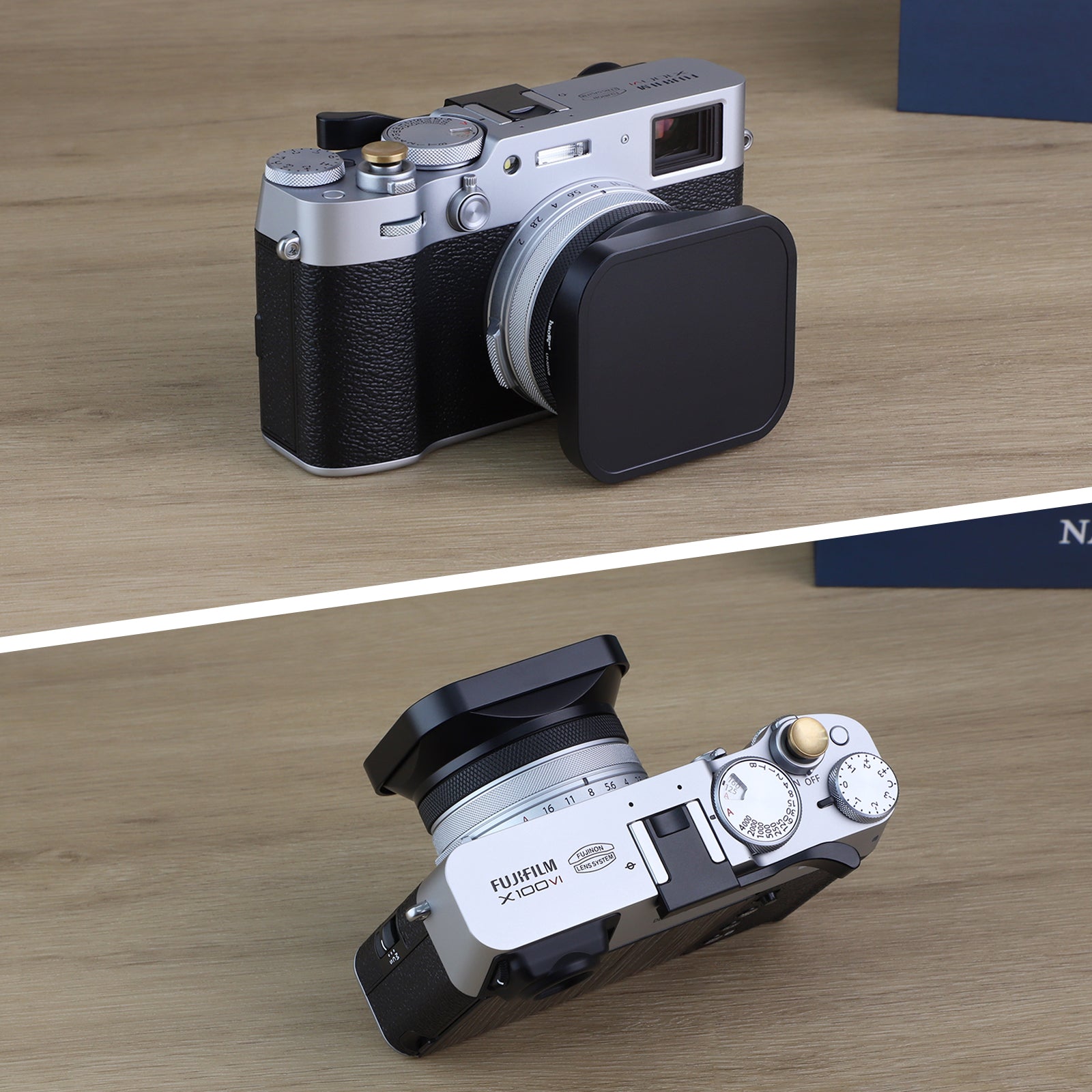 Haoge LH-X200B Square Metal Lens Hood with 49mm Adapter Ring for