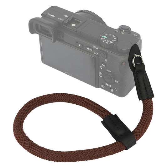 Haoge Camera Hand Wrist Strap for Fujifilm Fuji X-H1 XH1 X30 X100VI X100V X70 X100 X100F X100T X100S GFX 50R GFX100, for Canon EOS M5 M6, for Nikon 1 J3 J4 J5 V1 V2 V3 S1 S2 Climbing Rope Coffee