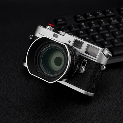 Haoge Metal Square Bayonet Lens Hood for Voigtlander Nokton Aspherical ASPH 40mm f1.2 VM,35mm f/1.2 II/III VM, 50mm f1.2 VM Leica M-Mount Lens replaces LH-8 Shade LH-VM35MS Silver