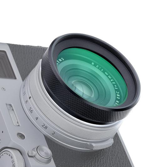 Haoge Metal Lens Hood with MC UV Protection Multicoated Ultraviolet Lens Filter for Fujifilm Fuji X100VI X100V Camera Black LUV-X54B