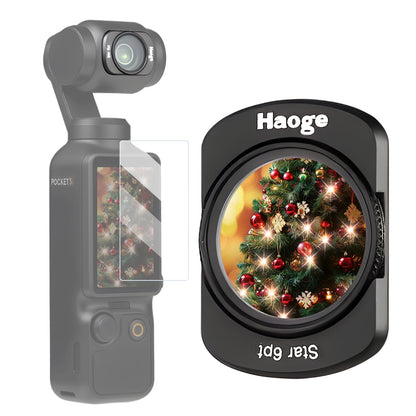 Haoge Magnetic 6 Star Light Filter for DJI Osmo Pocket 4 3 Action Camera 6 Lines Star light Twinkle Starburst Sparkling Effect Multi-Coated Lens Filters
