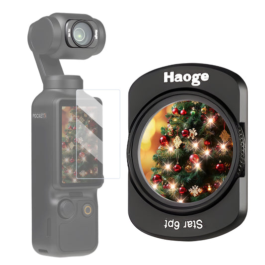 Haoge Magnetic 6 Star Light Filter for DJI Osmo Pocket 4 3 Action Camera 6 Lines Star light Twinkle Starburst Sparkling Effect Multi-Coated Lens Filters