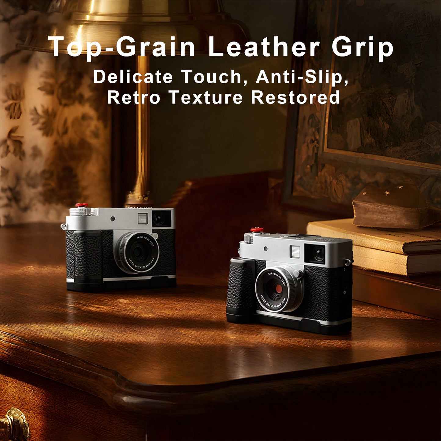 Haoge Camera Bracket Holder for Fujifilm X Half  Camera Body HandGrip X-Half L-Shape Grip Bracket Silver Quick-Release plate HG-XHALF-B