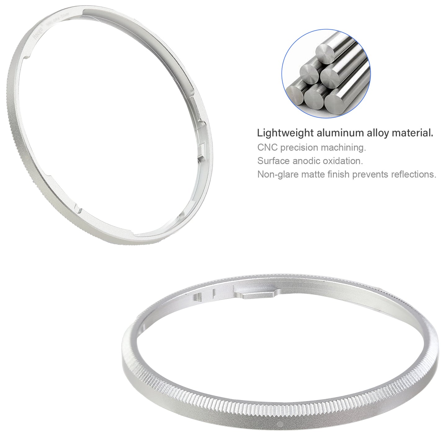 Haoge RRC-GR4-Sliver Metal Decorate Ring Cap for RICOH GR IV Camera replaces GN-3
