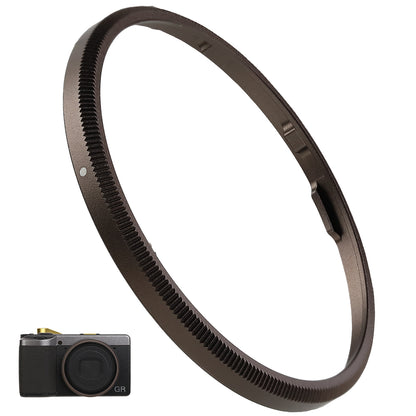 Haoge RRC-GR4-Brown Metal Decorate Ring Cap for RICOH GR IV Camera replaces GN-3