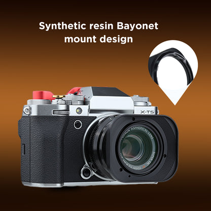 Haoge LH-X35 Square Metal Lens Hood Shade for Fuji Fujifilm XF 35mm f/2 R WR and XF 23mm f/2 R WR XC35mm F2 lens