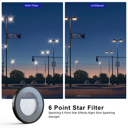 Haoge Star Filter for Insta360 GO Ultra, 6 Points Starlight Twinkle Starburst Sparkling Effect Lens Filter, Optical Glass/Multi-Coated Filters