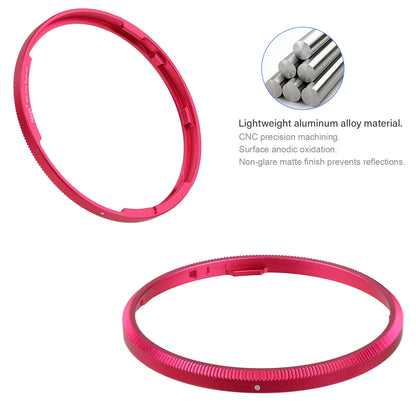 Haoge RRC-GR4-Rose red Metal Decorate Ring Cap for RICOH GR IV Camera replaces GN-3
